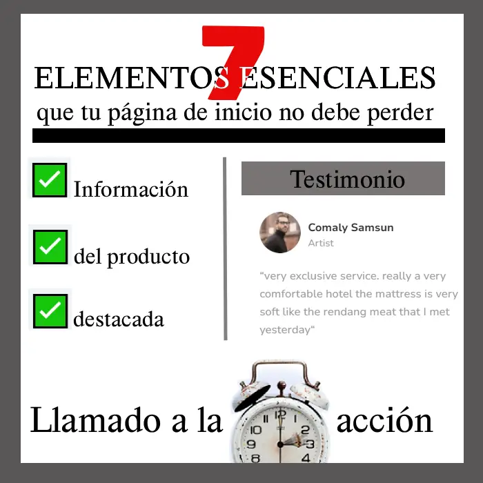 elementos esenciales página web